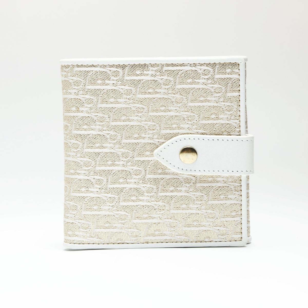 Christian Dior クリスチャンディオール 二つ折り財布 トロッター キャンバス ゴールド ラメ