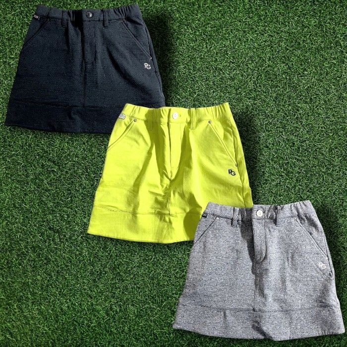 PEARLY GATES パーリーゲイツ ゴルフ ダンボールニット スウェット アメコミ風プリント ストレッチ ミニ スカート ゴルフウェア レディース 055 2234614 定価2 9万 メランジグレー 033 50221 w 09