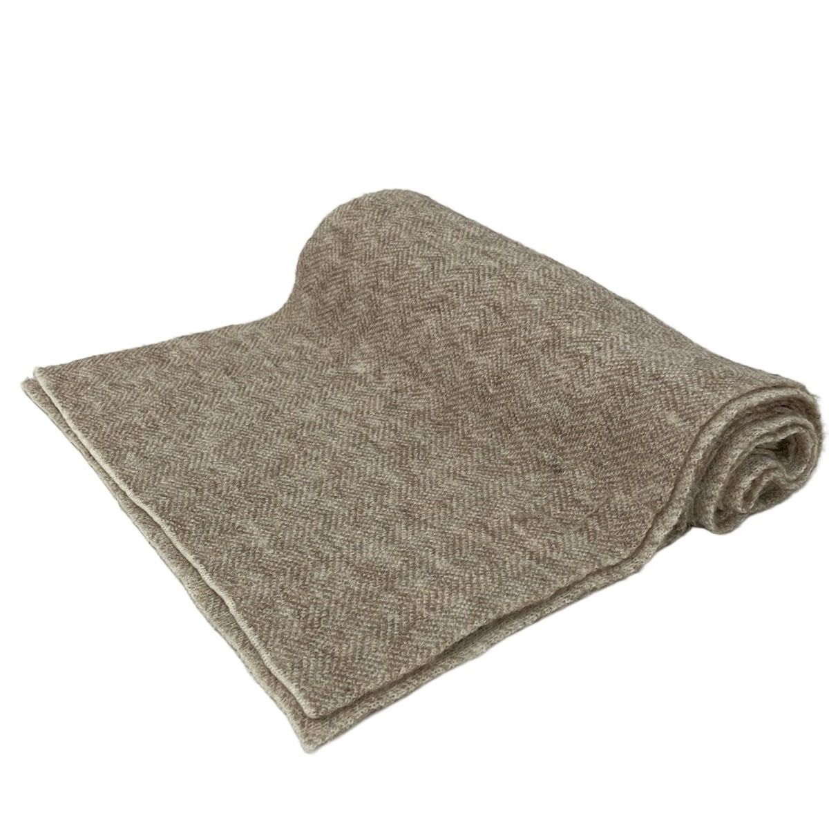 ERMANNO SCERVINO エルマノシェルビーノ マフラー - ベージュ×ダークブラウン ウール アルパカ