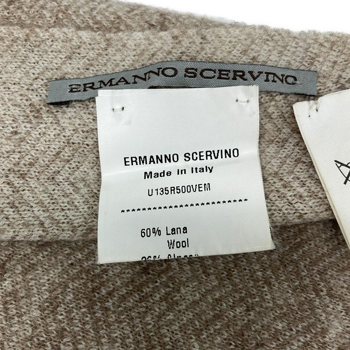 ERMANNO SCERVINO エルマノシェルビーノ マフラー - ベージュ×ダークブラウン ウール アルパカ