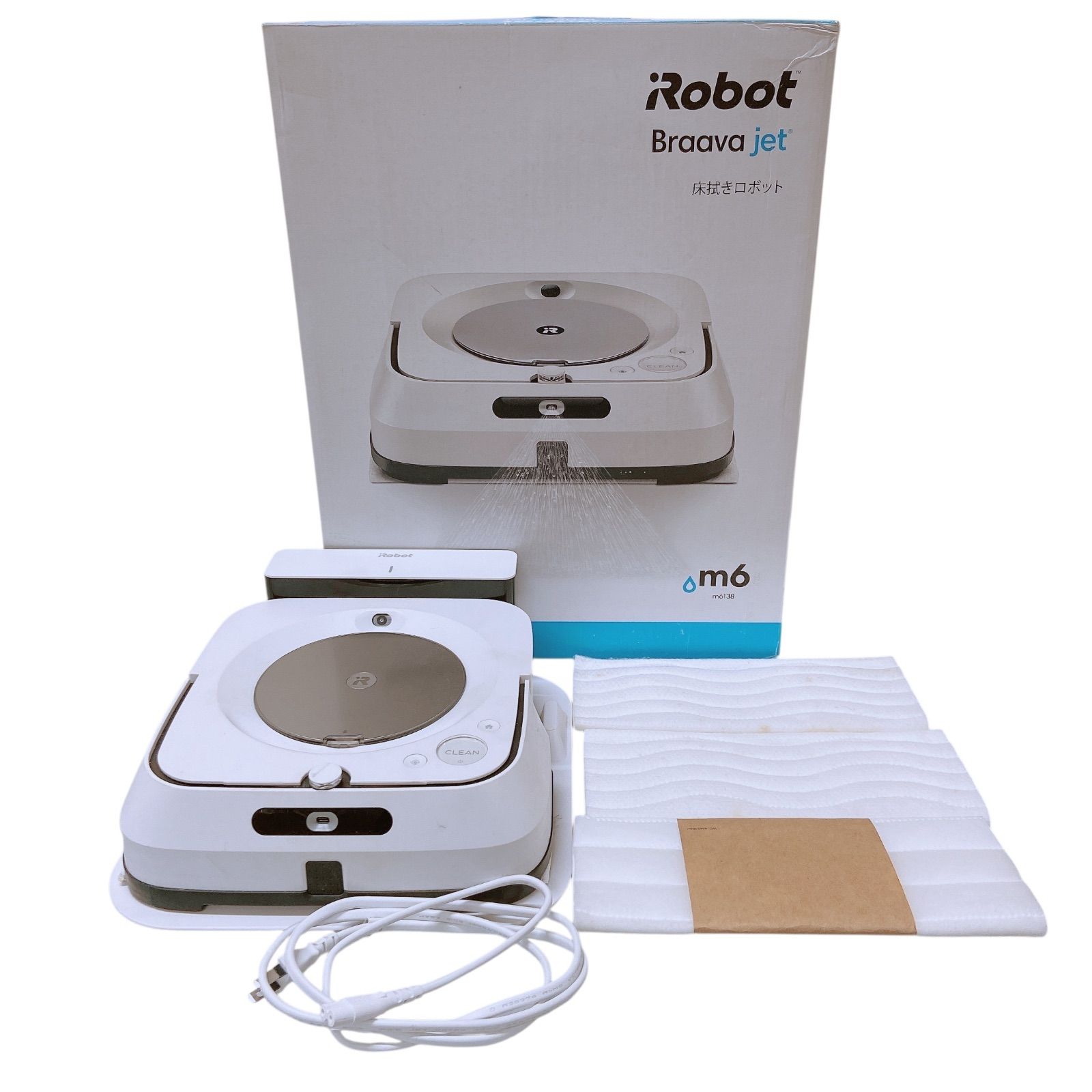 KI5 ジャンク品 iRobot アイロボット 拭き掃除ロボットクリーナー ブラーバジェット m6 RMA-Y1 ホワイト