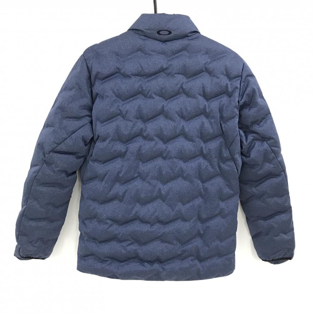 超美品】オークリー ダウンジャケット 杢ネイビー ロゴ黒 ダウン90
