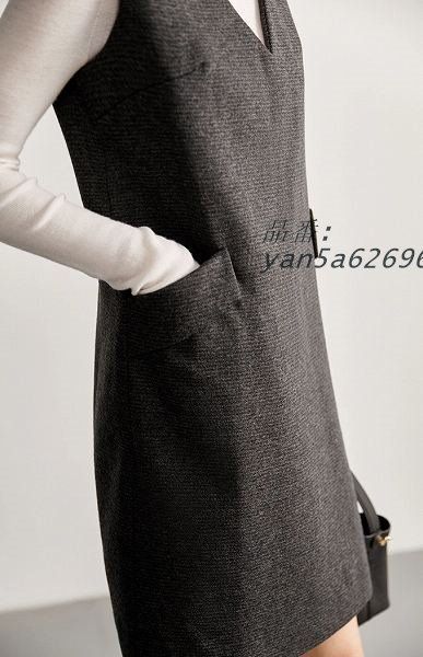 V襟ジャンバースカートAラインミニ丈 ひざ上丈 ダブルポケット 大きいサイズ有り Sから2L 大人 ほっそり効果大20代30代40代50代60代 女子会 yan5a626963