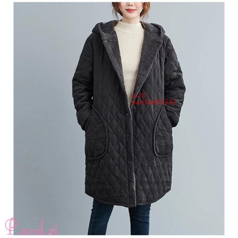 キルティングコート ロング丈 コート 裏起毛 裏ボア フード付き ナチュラルキルト ボア ジャケット ロングコート 大きいサイズ 大人 中綿 ハーフコート アウター yan5a853552