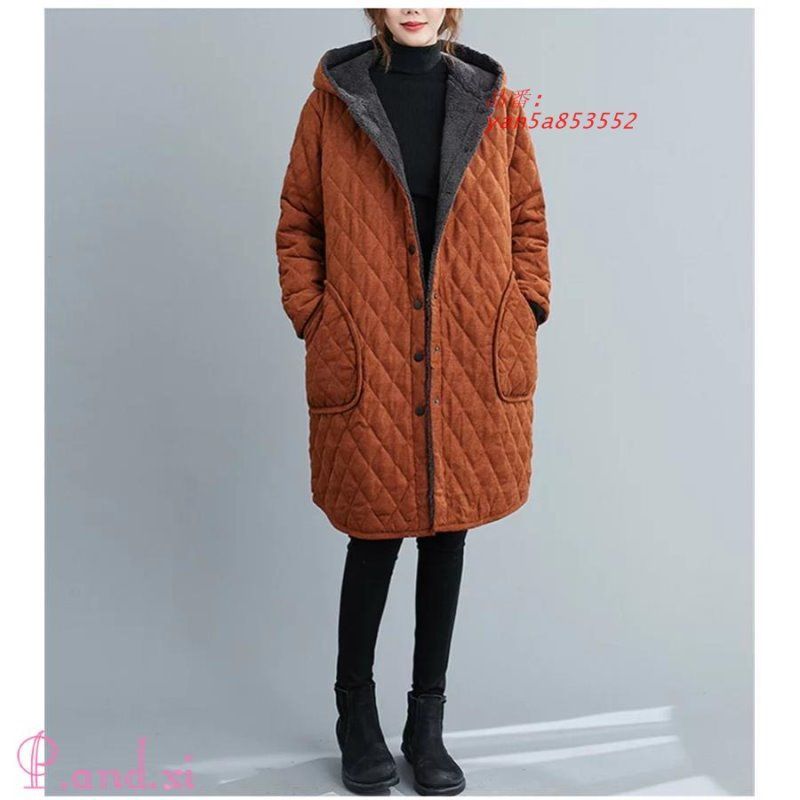 キルティングコート ロング丈 コート 裏起毛 裏ボア フード付き ナチュラルキルト ボア ジャケット ロングコート 大きいサイズ 大人 中綿 ハーフコート アウター yan5a853552 GULLKHAN_COM