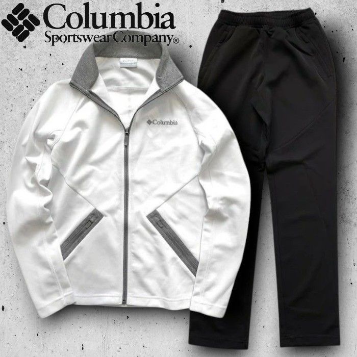 Columbia Sportswear コロンビア スポーツウェア アウトドア ストレッチ ジャージー ジャケット トラックパンツ セットアップ ウェア C11YMC013 YMC014 ホワイト×ブラック ▲048 50829m04