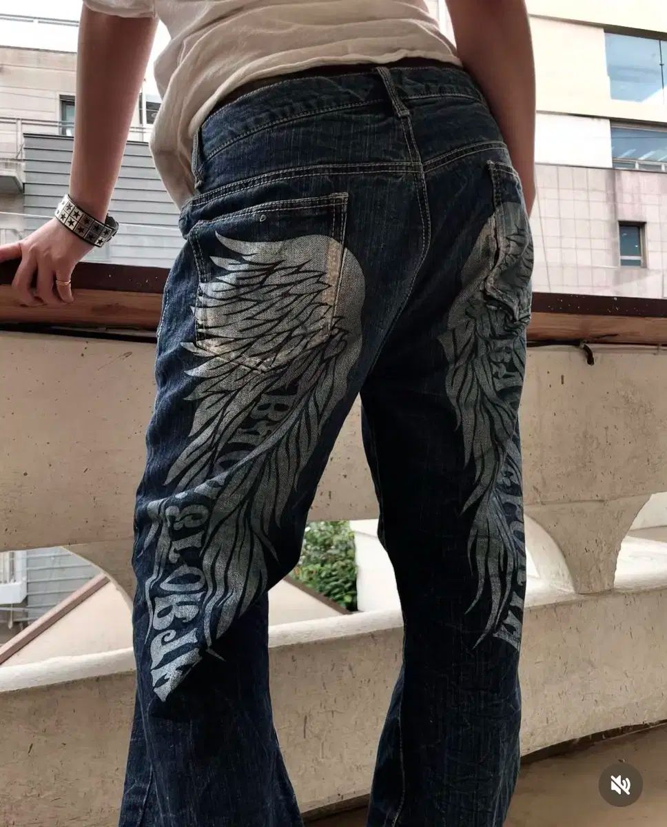 ヴィンテージ y2k パンク フリル デニムパンツ