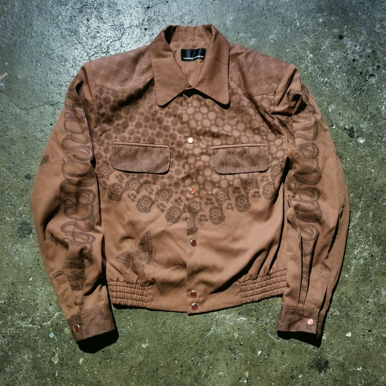 HYSTERIC GLAMOUR 90s HYS MANDARA柄 ウエスタンジャケット F ヒステリックグラマー 初期 総柄 スカル スネーク ベリー