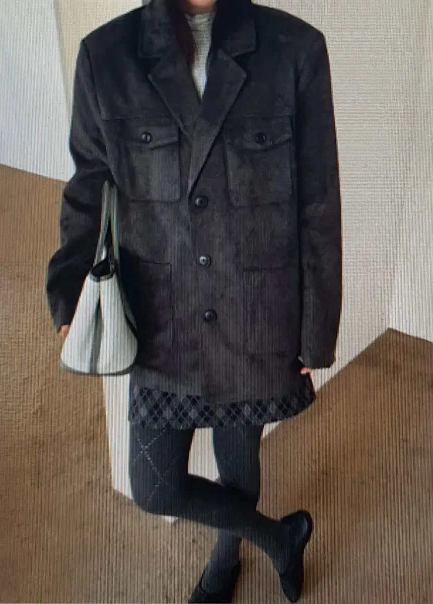 海外配送 スウェード ポケット ジャケット