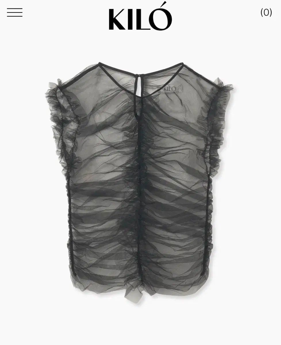 キロ チュール ブラウス Kilo SHEER TULLE BLOUSE black