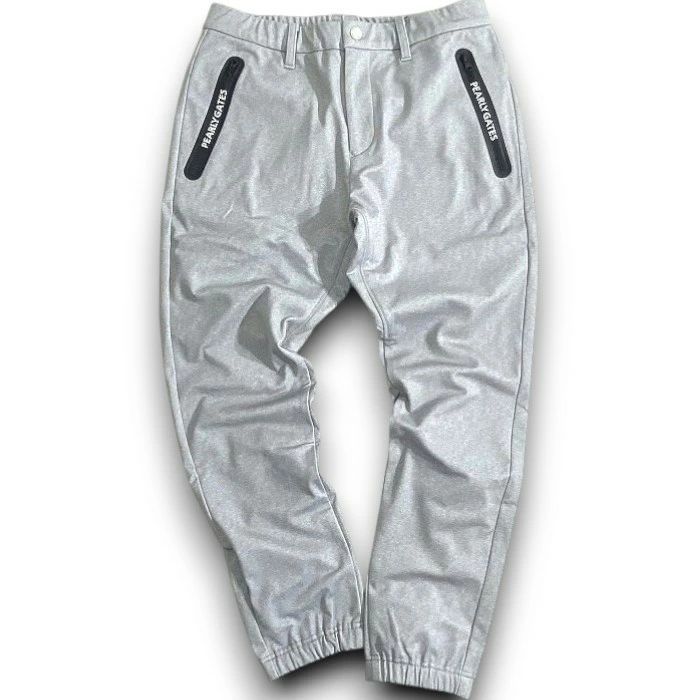 PEARLY GATES パーリーゲイツ ゴルフ 高保温 トリコット裏起毛 ヘリンボーン柄 ストレッチ ジョガーパンツ ロングパンツ ゴルフウェア 053-2231115 定価3.1万 グレー 035 51010w05