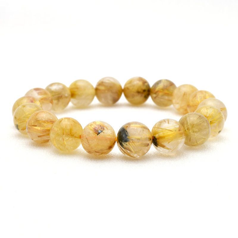 光輝 太針 タイチンルチル 太陽放射ルチル ブレスレット 11-12mm 一点物 GHB103 ルチルクォーツブレスレット 仕事運 金運 人間関係 成功を掴む プレゼント 贈り物 太陽放射 水晶 40g 浄化発送 ギフト 京海堂 天然石の卸 京の蔵