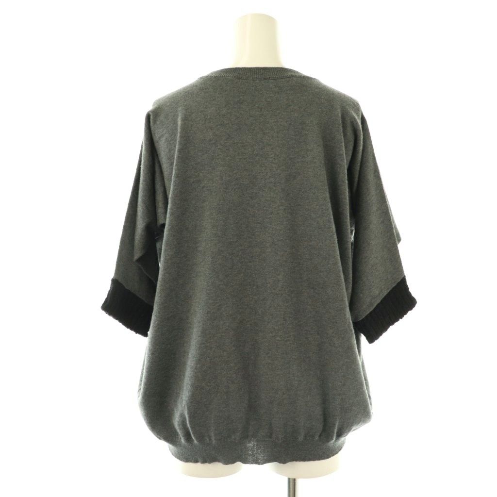 マルニ MARNI ニット セーター 五分袖 アルパカ混 38 チャコールグレー ブラック ES GY 53