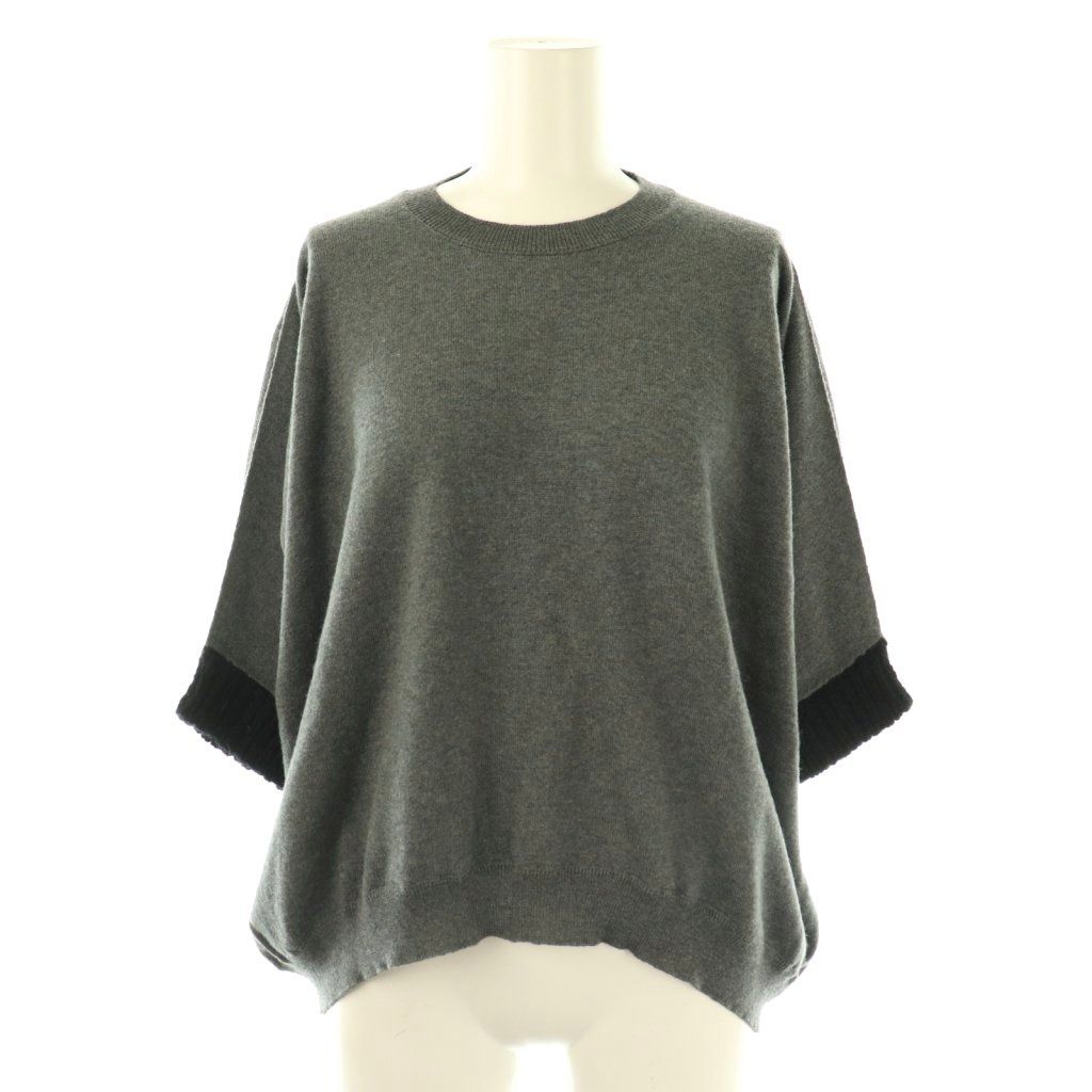 マルニ MARNI ニット セーター 五分袖 アルパカ混 38 チャコールグレー ブラック ES GY53