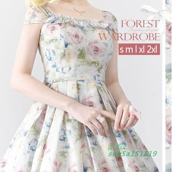 パーティードレス 結婚式 花柄 ワンピース レディース 紫陽花 着痩せ 油絵風 袖なし 二次会ドレス ウェディング 発表会 お呼ばれドレス 華やか ゲストドレス am5a151819