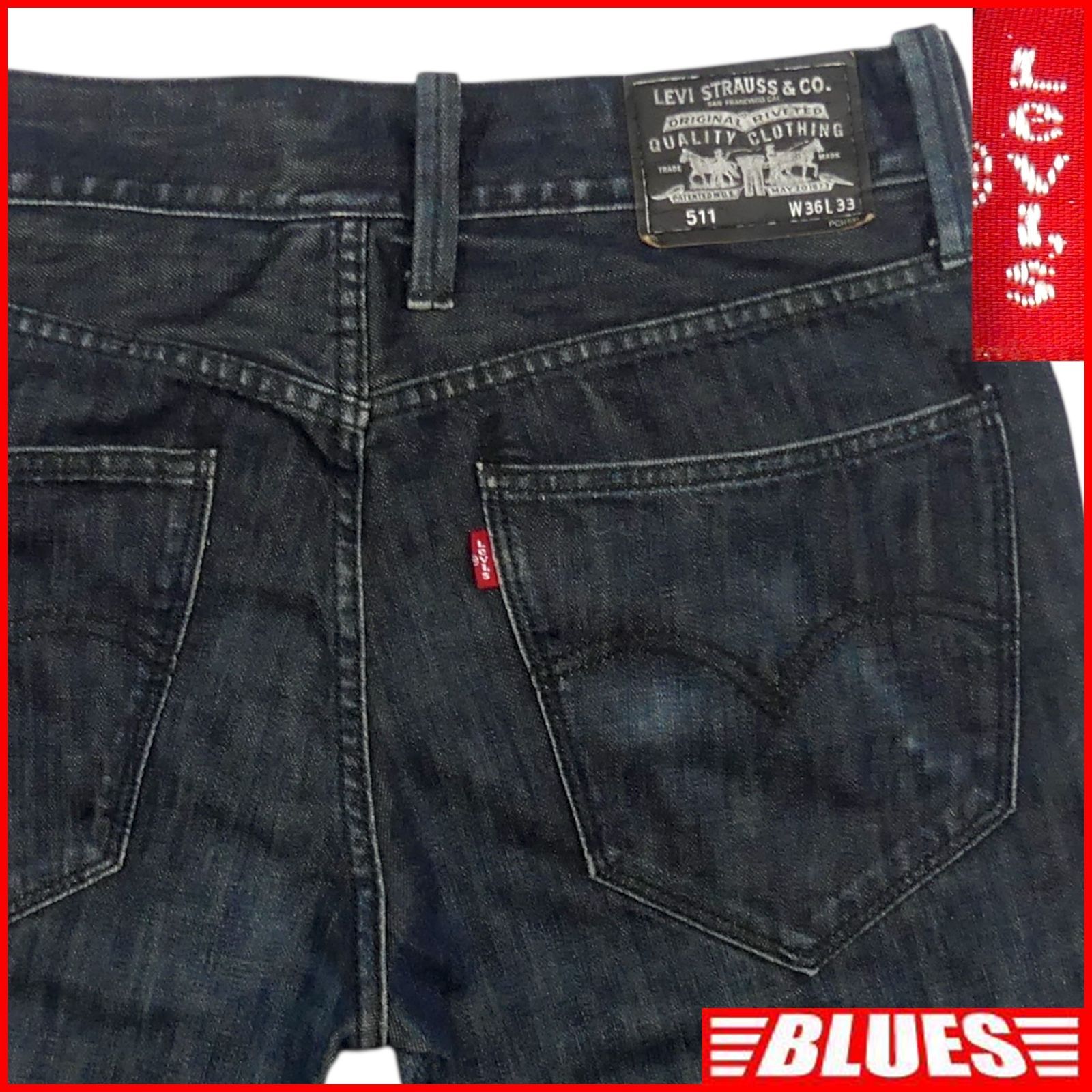 リーバイス511 W36 ジーンズ ジーパン デニム 古着 メンズ 36×33 