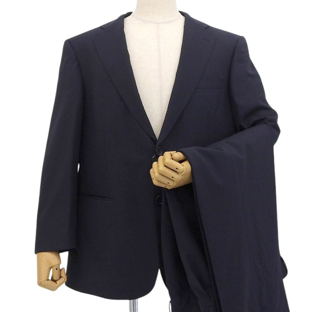 本物保証 リーガル REGAL 2ボタン 2パンツ スーツ E5 メンズ セットアップ ウール ネイビー 洋服の青山