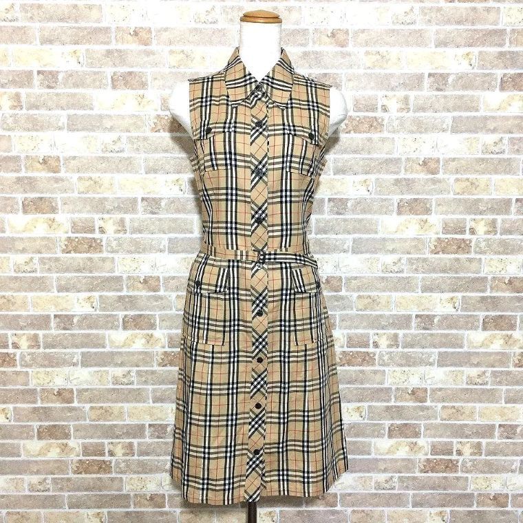 み BURBERRY ブルーレーベル ワンピース 38 チェック柄 旧タグ 439