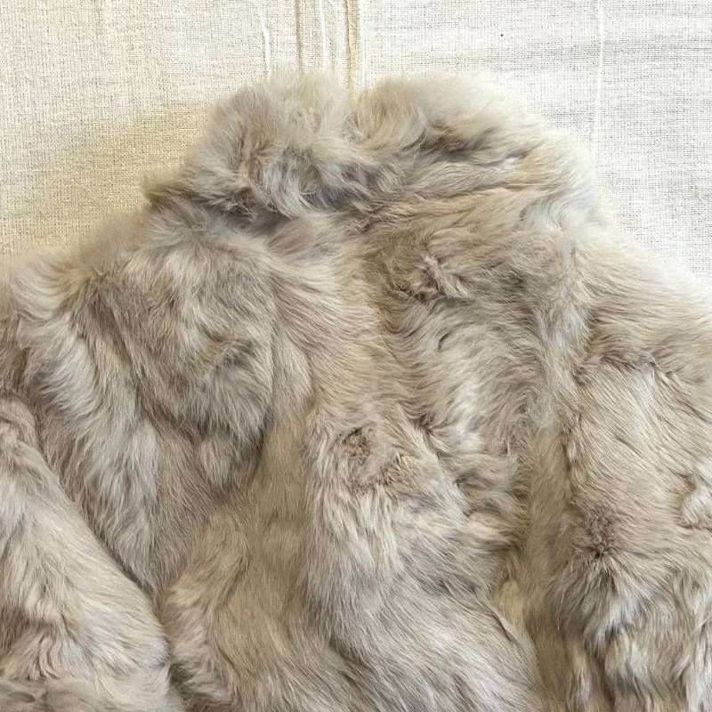 ファーコート ジャケット ミックス リアルファー ラビット Y2K 平成 古着