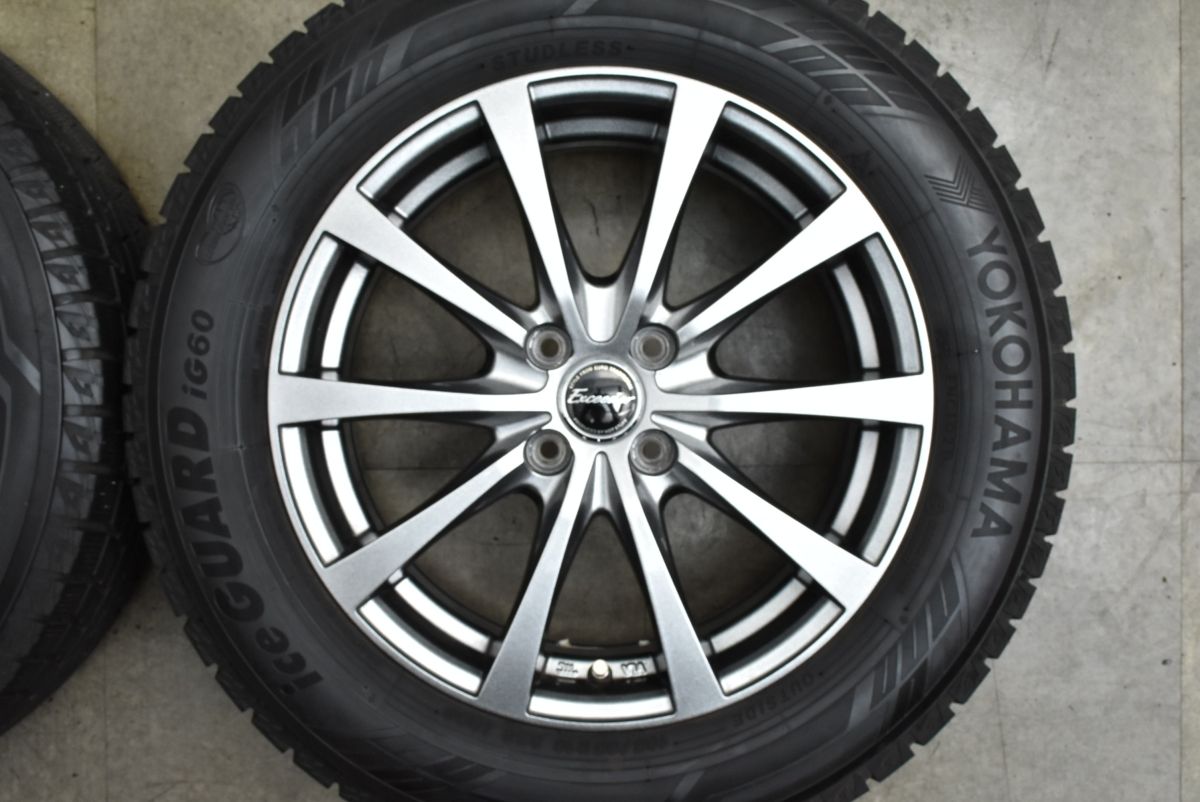 バリ溝 エクシーダー 16in 6J 45 PCD100 ヨコハマ アイスガードiG60 195|65R16 ライズ ロッキー レックス ガソリン車 交換用 FFCRYSTALESIA_COM