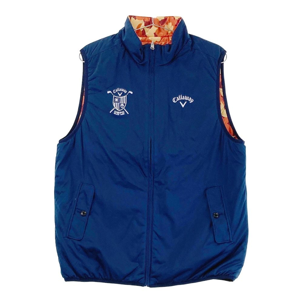 サイズ LL CALLAWAY キャロウェイ リバーシブル 中綿 ジップベスト ネイビー系 240101497456 ゴルフウェア メンズ ストスト