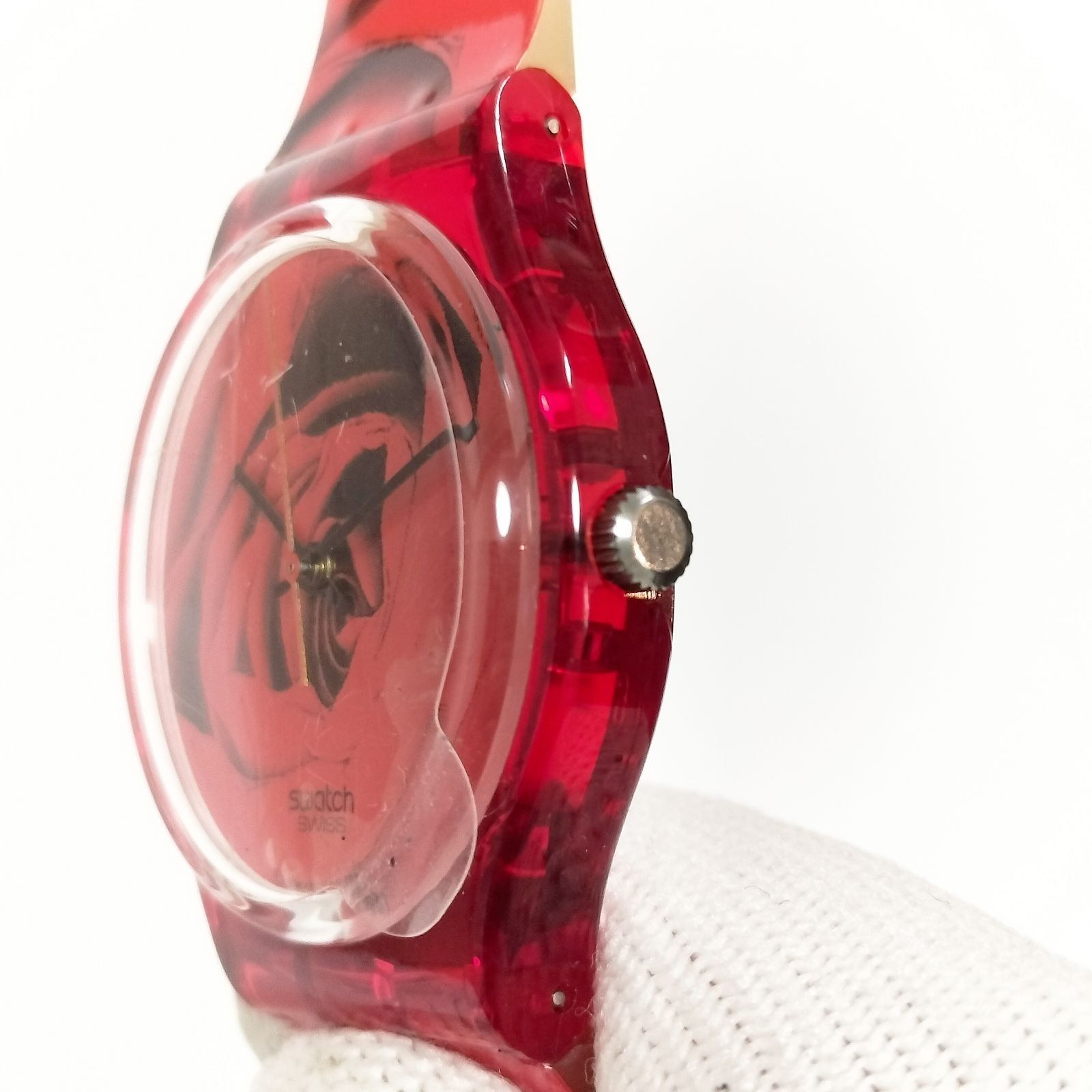 Swatch（スウォッチ）ローズデザイン レッドスケルトンモデル - メルカリ