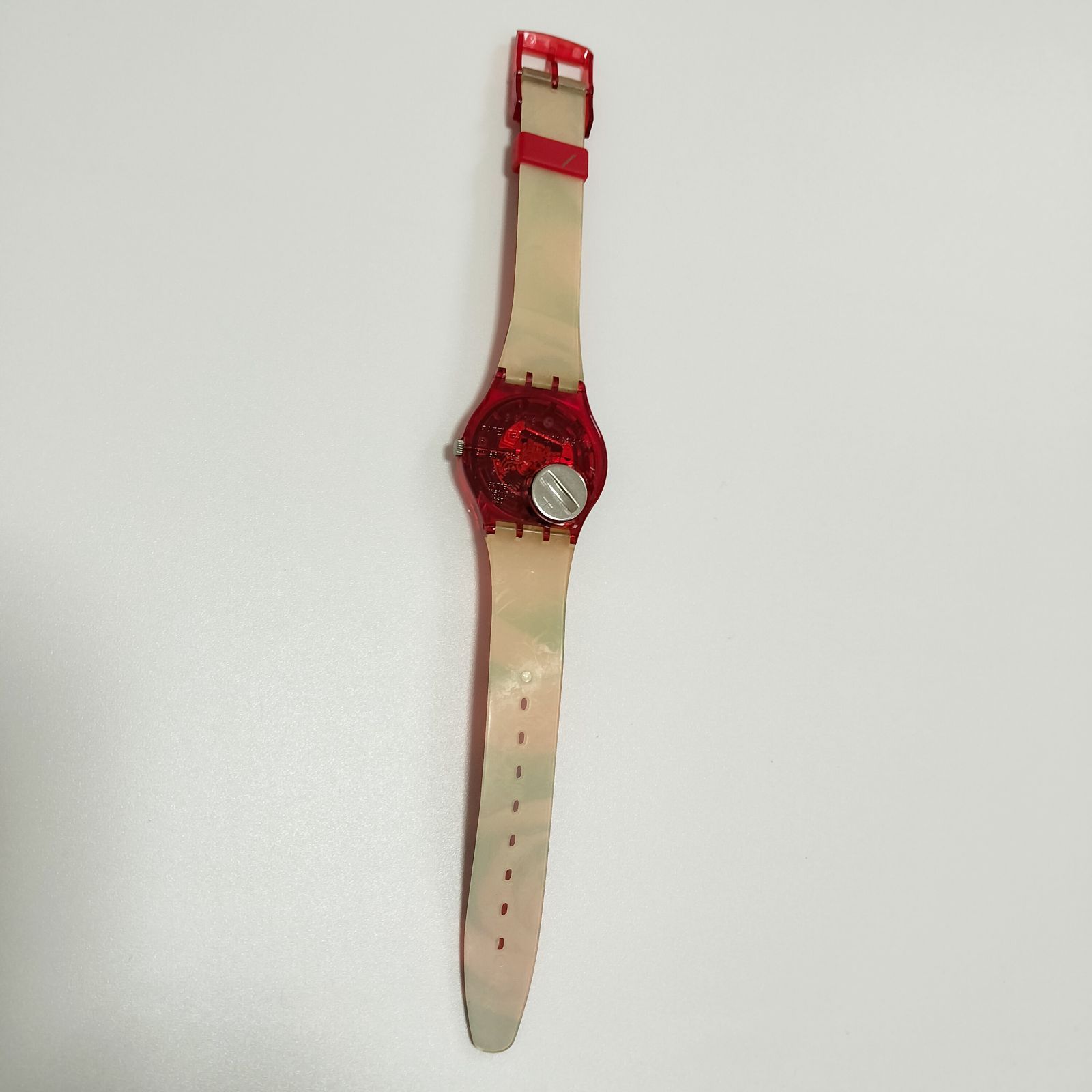 Swatch（スウォッチ）ローズデザイン レッドスケルトンモデル - メルカリ