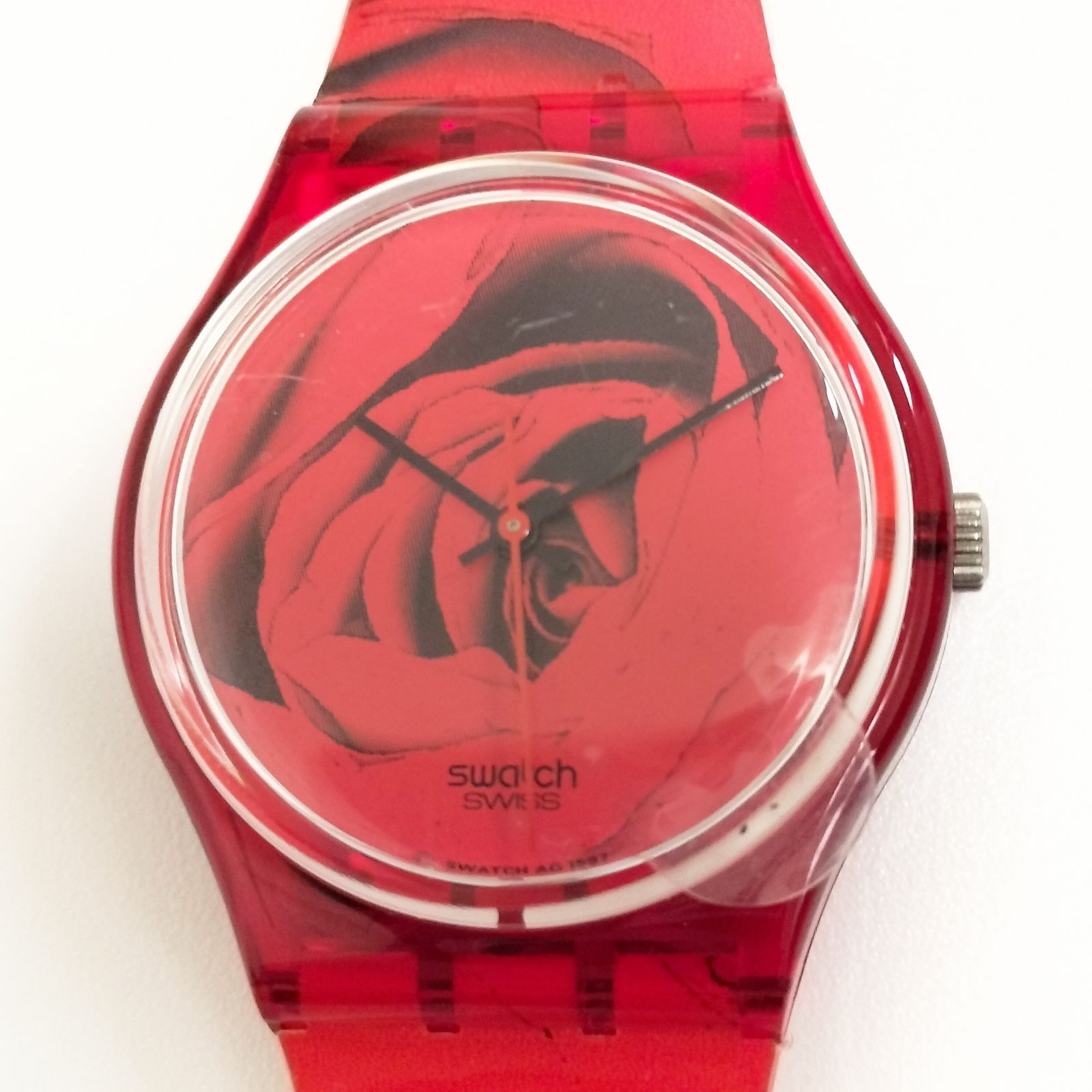 Swatch（スウォッチ）ローズデザイン レッドスケルトンモデル - メルカリ