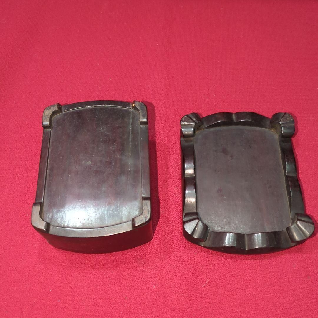 時代物 唐木 喫煙具 台付 小物入 煙草盆 中国美術 古美術 初出し