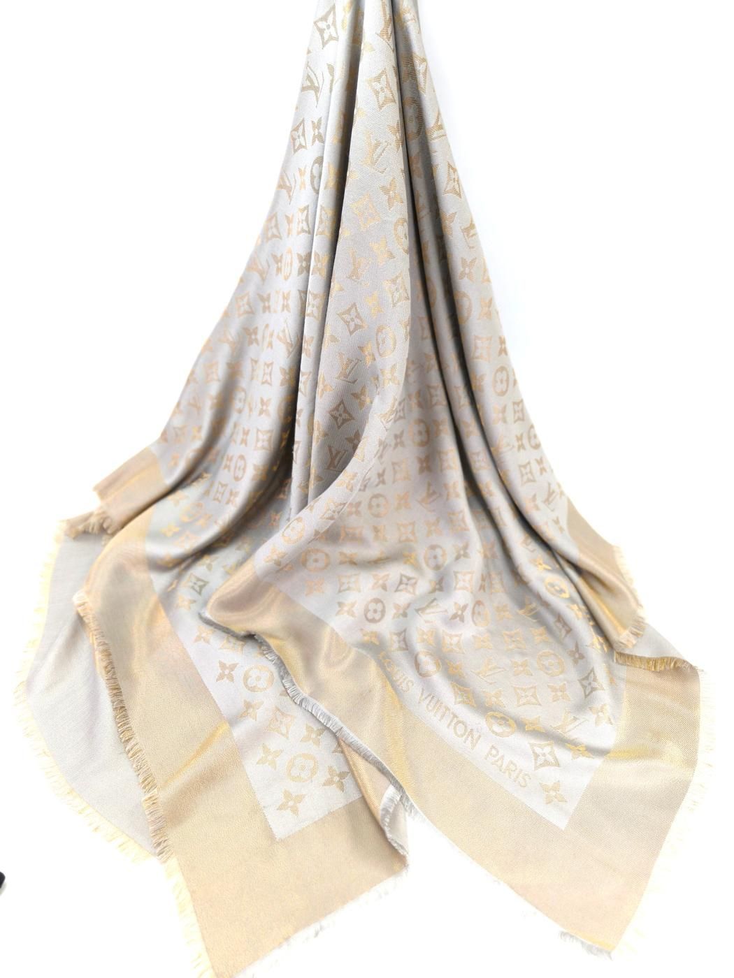 LOUIS VUITTON ルイヴィトン ショールモノグラムシャイン 大判 シルク