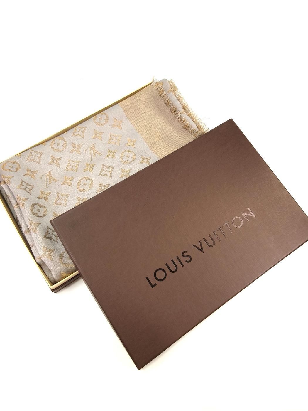 LOUIS VUITTON ルイヴィトン ショールモノグラムシャイン 大判 シルク