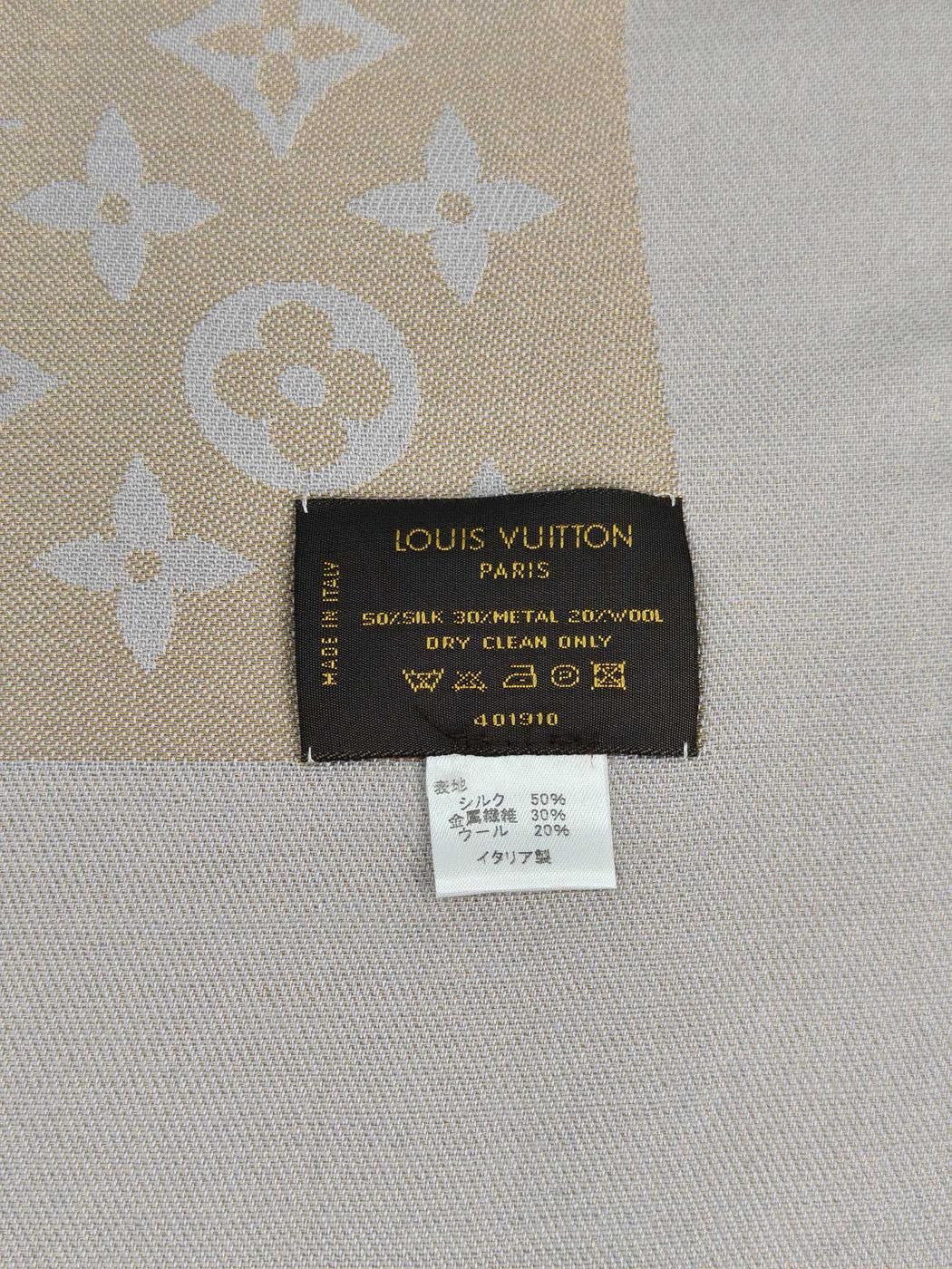 LOUIS VUITTON ルイヴィトン ショールモノグラムシャイン 大判 シルク