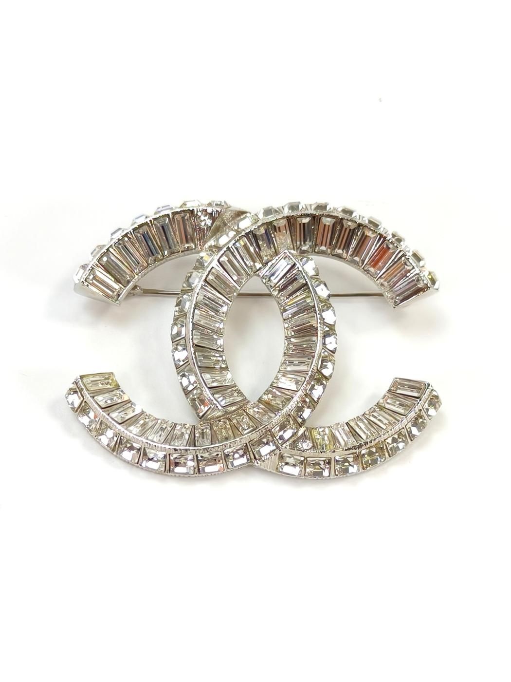 CHANEL シャネル ココマーク ラインストーン ブローチ シルバー 管理番号 10436