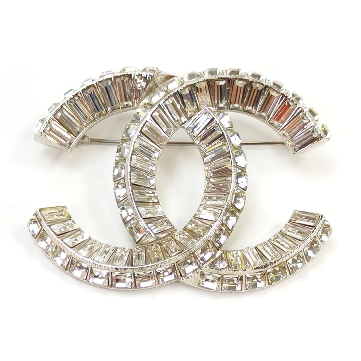 CHANEL シャネル ココマーク ラインストーン ブローチ シルバー 管理番号 10436