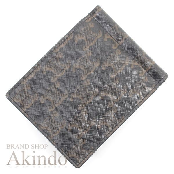 セリーヌ 二つ折り財布 マネークリップ付き CELINE トリオンフ ブラック 札入れ カード入れ メンズ サイフ .38 SI ビジネス スリム シンプル ブランド プレゼント