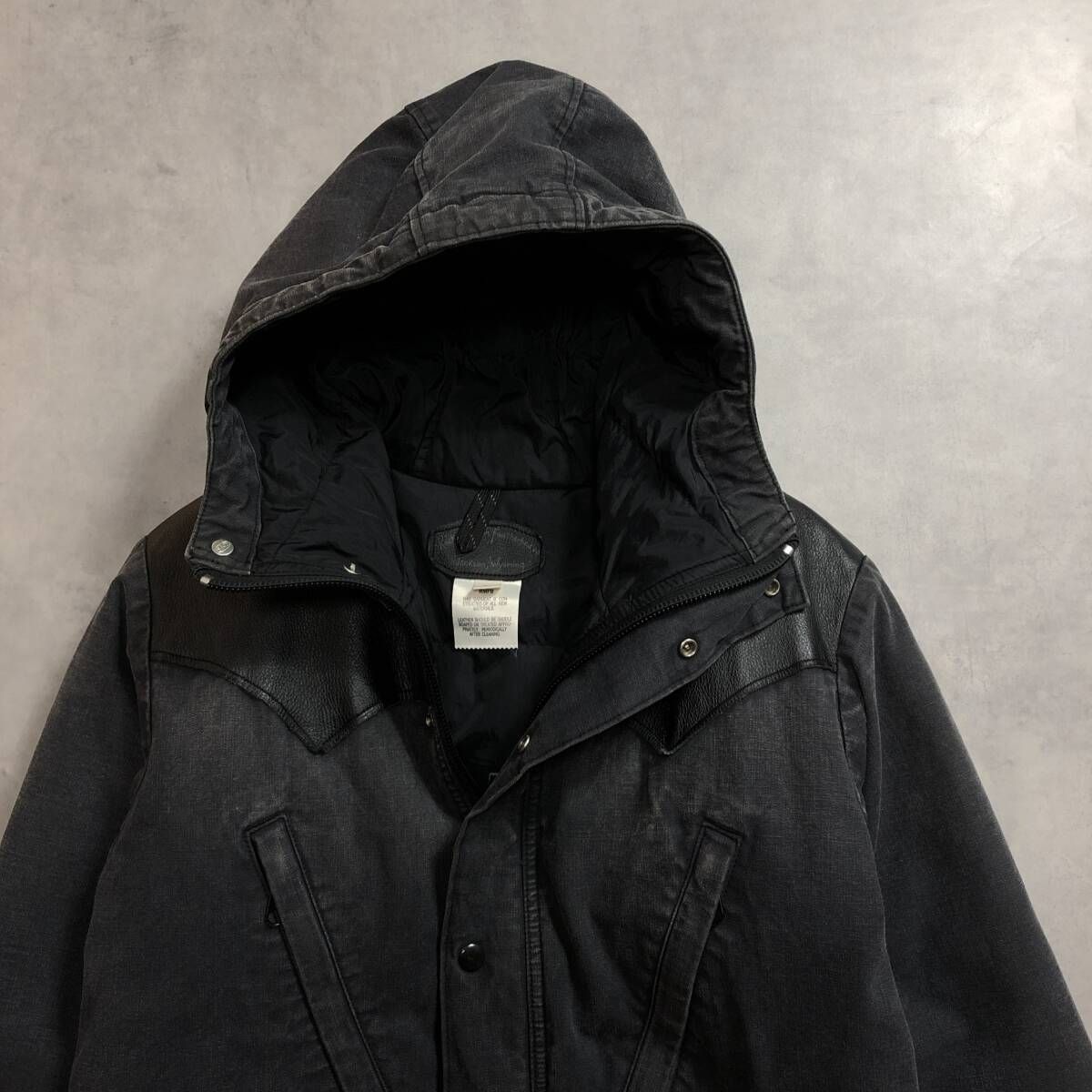 GQ3899 Rocky Mountain Featherbed レザーヨーク ブラックデニムダウンジャケット 38 フェードブラック ロッキーマウンテン