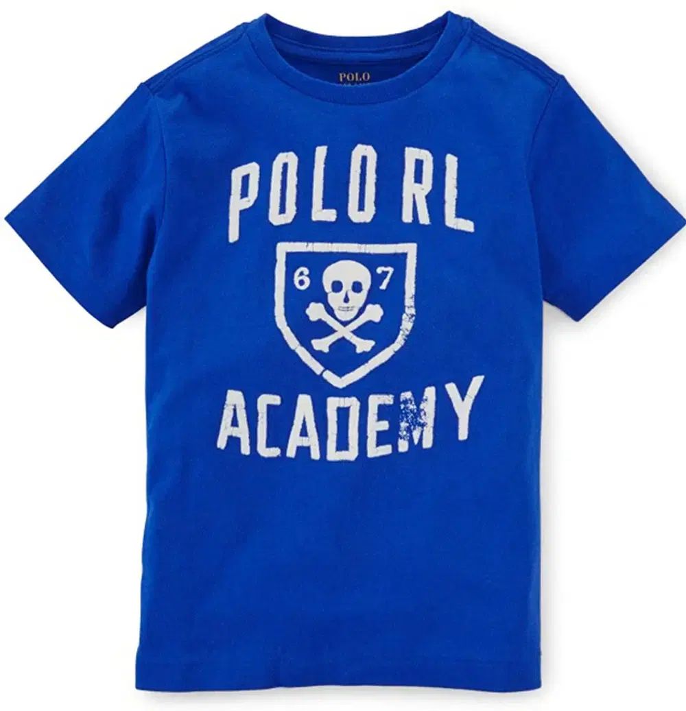 NEW 95 POLO RALPH LAUREN(ポロラルフローレン) アカデミースカル ヴィンテージブロックパッチ Tシャツ