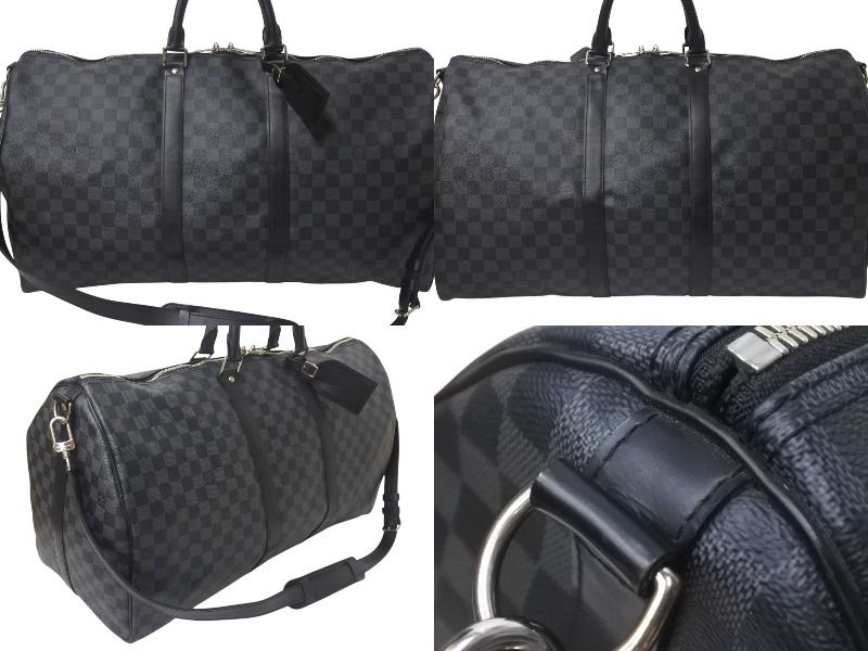 LOUIS VUITTON ルイヴィトン キーポル バンドリエール55 ボストンバッグ N41413 ダミエグラフィット ブラック 4b008735