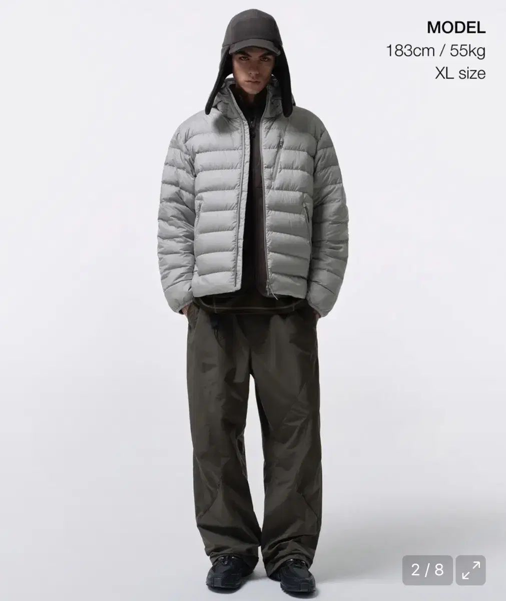 MUSINSA ムシンサ ショートダウン ライトグレー