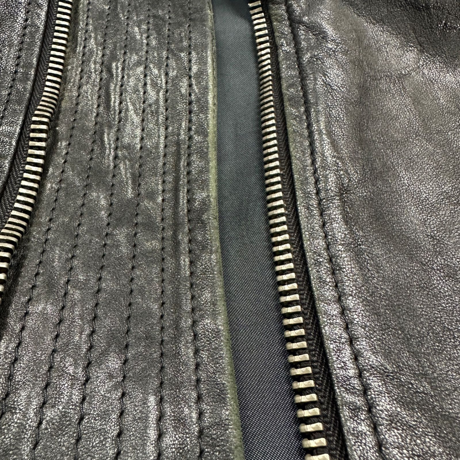 RICK OWENS 09AW CRUST期 ハイネックレザージャケット ブルゾン リック 