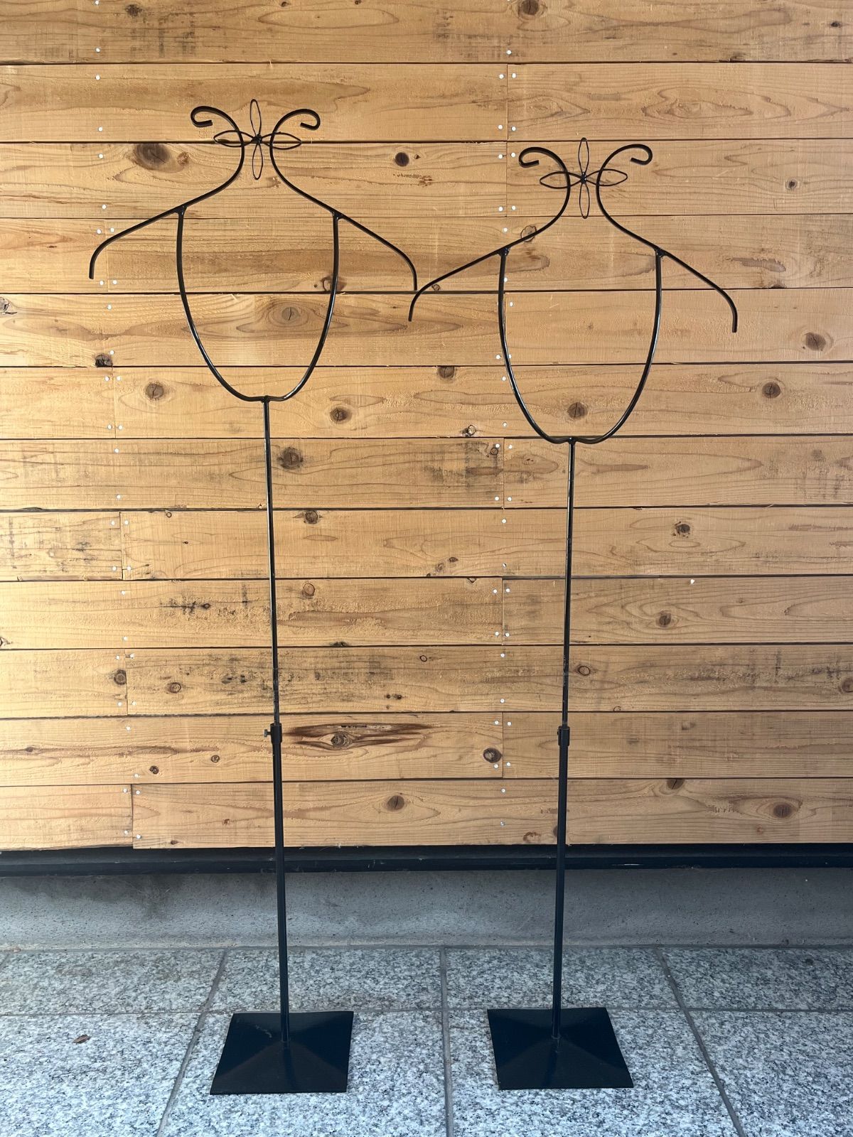 ビンテージ 鉄製 シャビー ワイヤートルソー 2体 高さ調整可