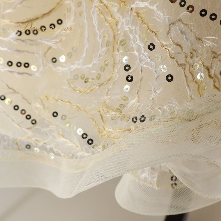 社交ダンス 衣装 ドレス ワンピース ドレス フロート フリル 感 上品 ダンス パーティ デモ 競技 ホワイト系 イエロー系 アイボリー系 かわいい 美しい エレガント おしゃれ コスチューム 競技用 女性用