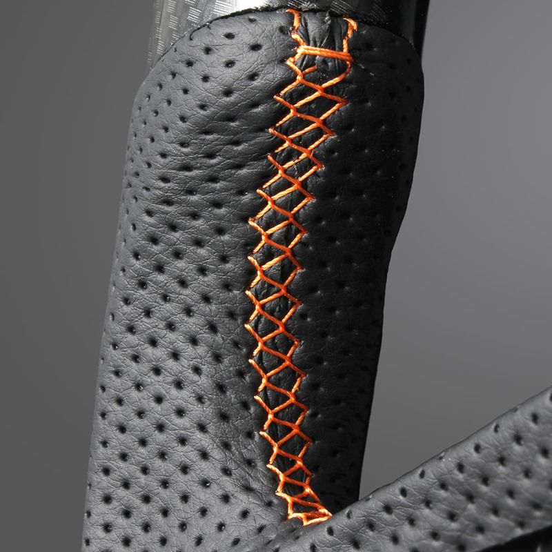 ユーロステッチ採用 カーボン調xオレンジステッチ 純正交換ガングリップステアリング アウトランダーPHEV GG系後期 H30 8-R3 12 LS300 GG2 3W BRIGHTFACE_UK