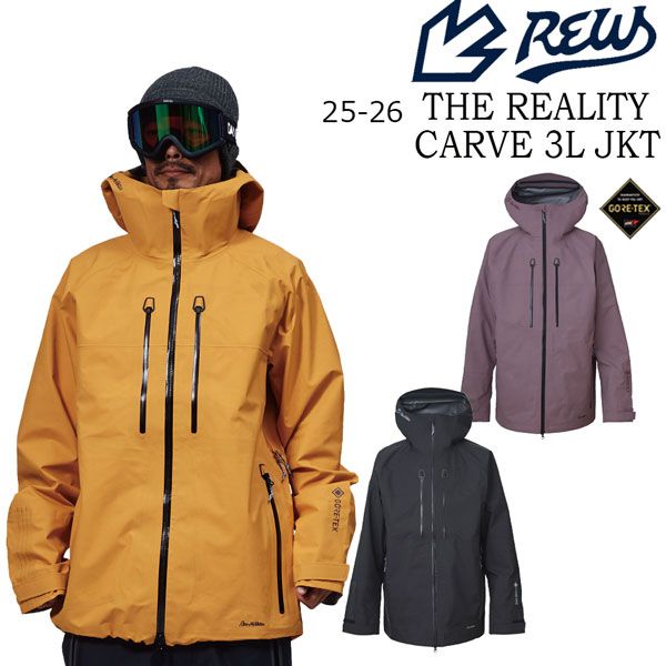 25-26 アールイーダブリュー リアリティカーブ3 Lジャケット REW REALITY CARVE 3 L JKT 02 スノーボード ウエア ジャケット 25-26-JK-REW ブラック ダークプラム マンゴー M XL