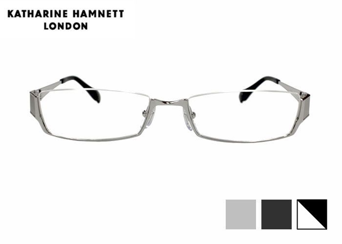 キャサリン ハムネット KATHARINE HAMNETT kh9222 日本製 チタン 伊達 度付き メンズ レディース スクエア アンダーリム 逆ナイロール メガネ めがね 眼鏡 老眼鏡 遠近両用 送料無料 53サイズ