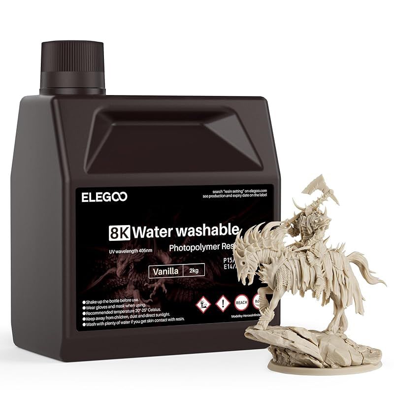 ELEGOO 8Kレジン 水洗い樹脂 405nm UV硬化レジン 高精度 Saturnシリアル 8K LCD 3Dプリンター用 バニラ 2000G 0