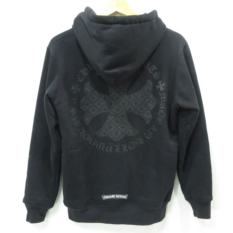 三重本店 CHROME HEARTS | クロムハーツ ダガージップクロスプリント長袖ジップパーカー 2212-304-4624 ブラック サイズ S US 108