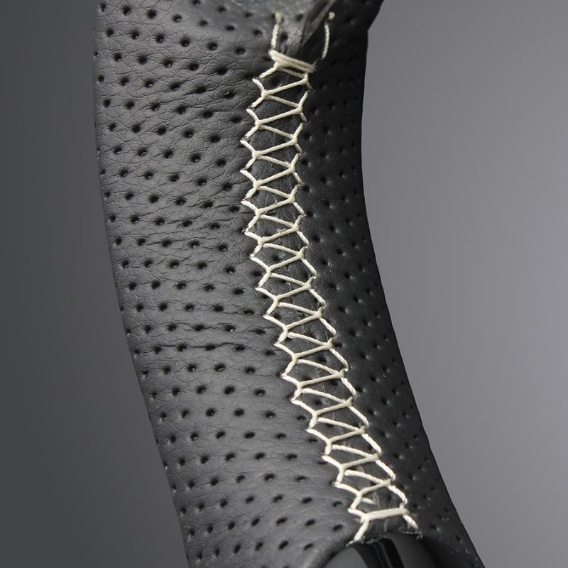 高品質の証ユーロステッチ採用 ピアノブラックxシルバーステッチ