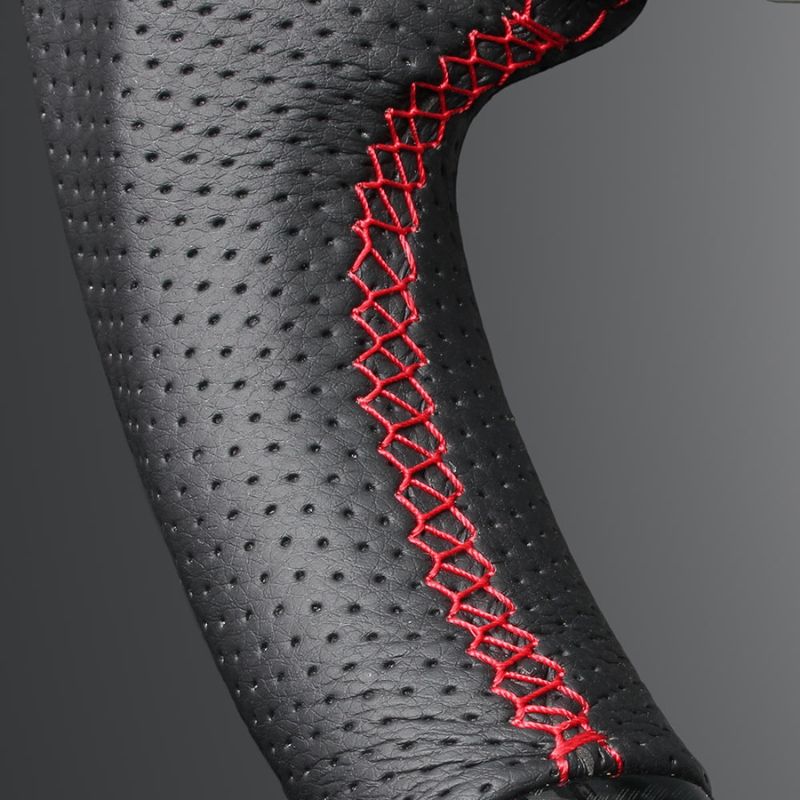 カーボン調xレッドステッチ 純正交換ガングリップステアリング