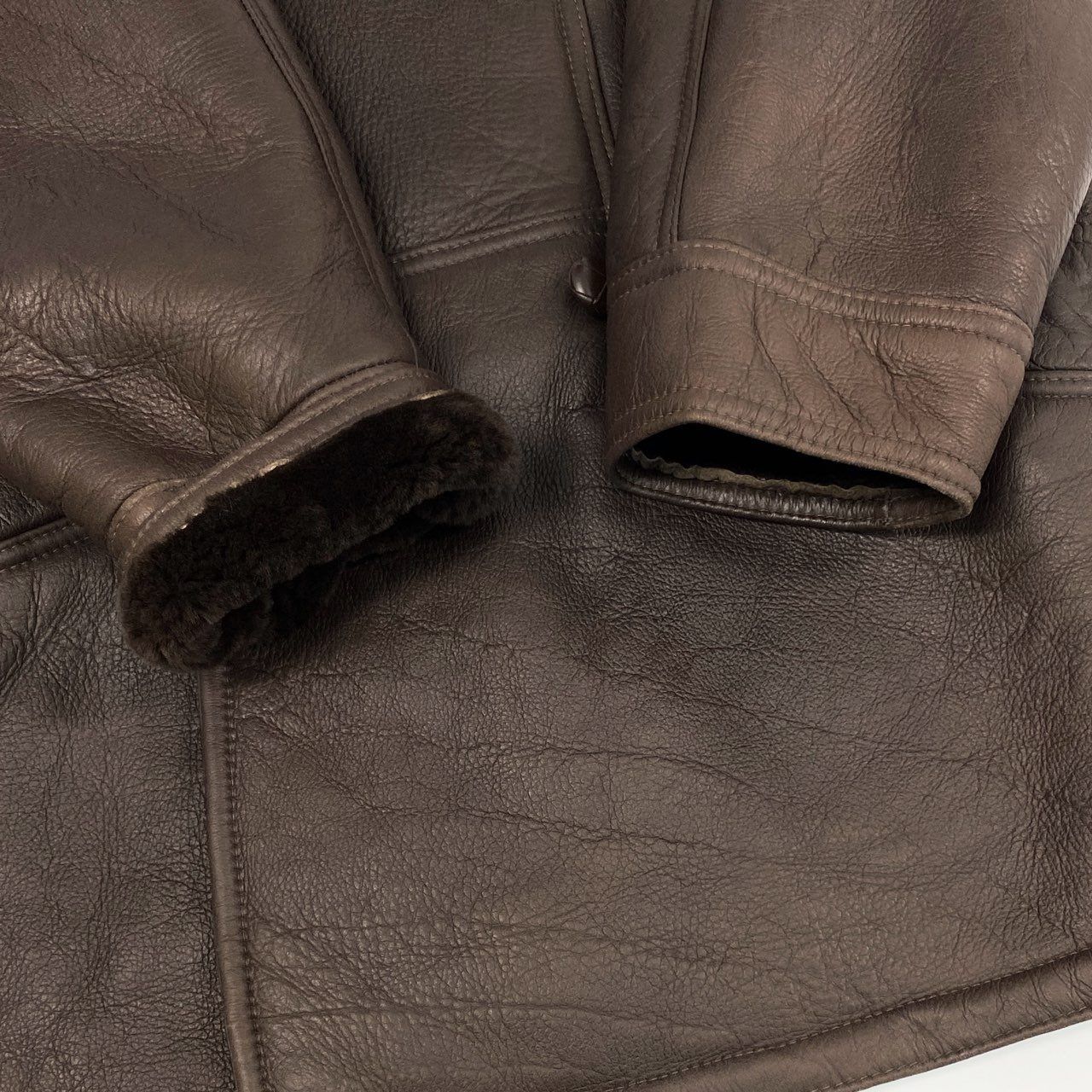 13j29 WOOLEA ムートンジャケット コート リアルラムスキン 羊革 42